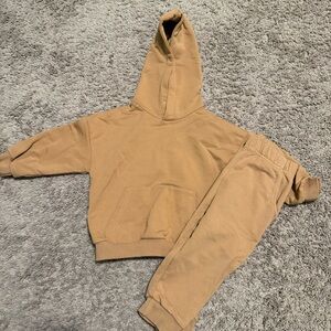 Babies’ Oversized Camel Hoodie Set